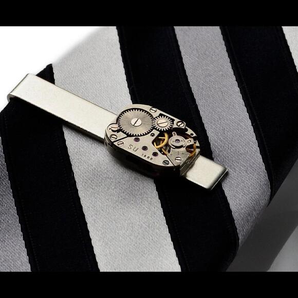 Other - Steampunk Tie Clip - Genuine Watch Movement